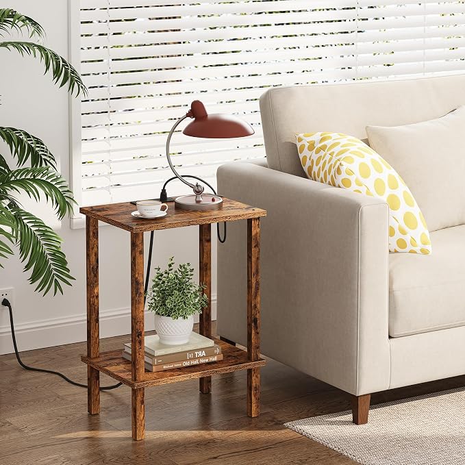 TUTOTAK End Table with Charging Station, Small Side Table with Outlets - Image 4
