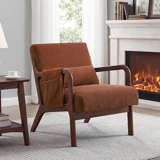 DUMOS Mid Century Modern Accent Chair, Upholstered Armchair by DumosLifestyle