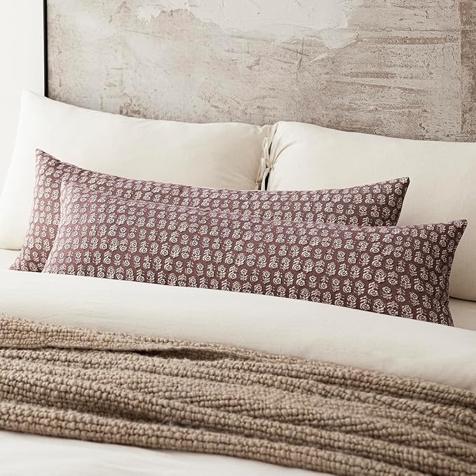 Foindtower Set of 2 Decorative Vintage Long Lumbar Throw Pillow Covers Neutral - Image 5