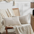 Fancy Homi 2 Packs Neutral Taupe Lumbar Decorative Throw Pillow Covers 14x22 by Fancy+Homi