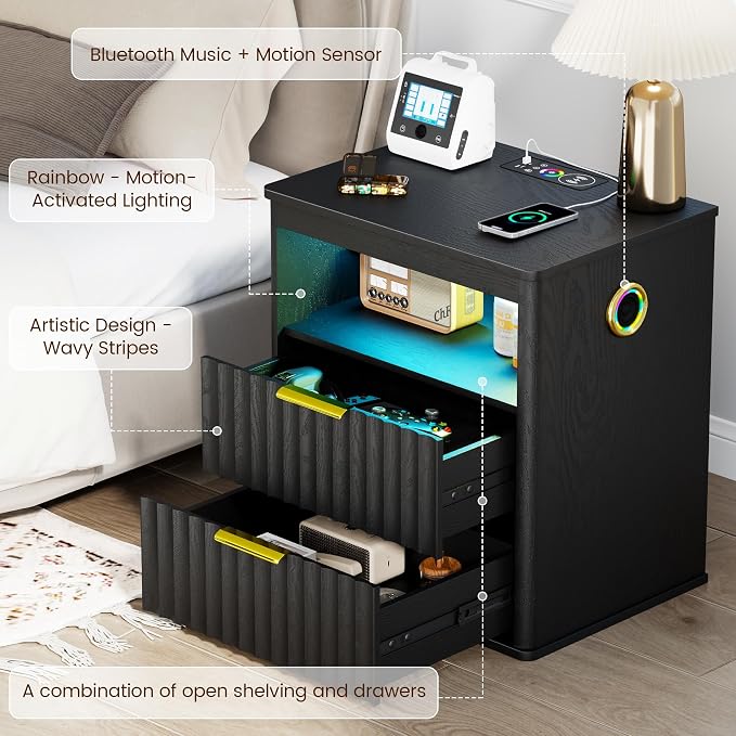 WOOVIVS Modern Nightstand Set of 2 - Image 5