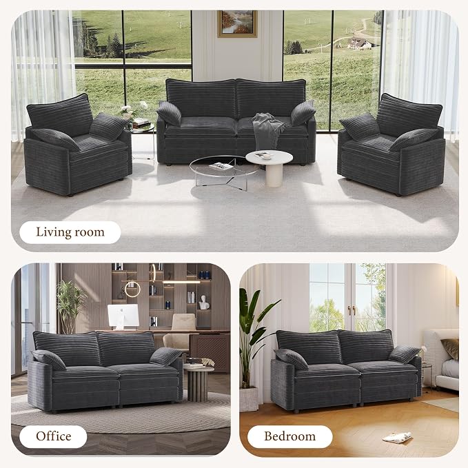 Vesgantti 74" Loveseat Sofa for Living Room, Comfy Cloud Couch Deep Seat - Image 7