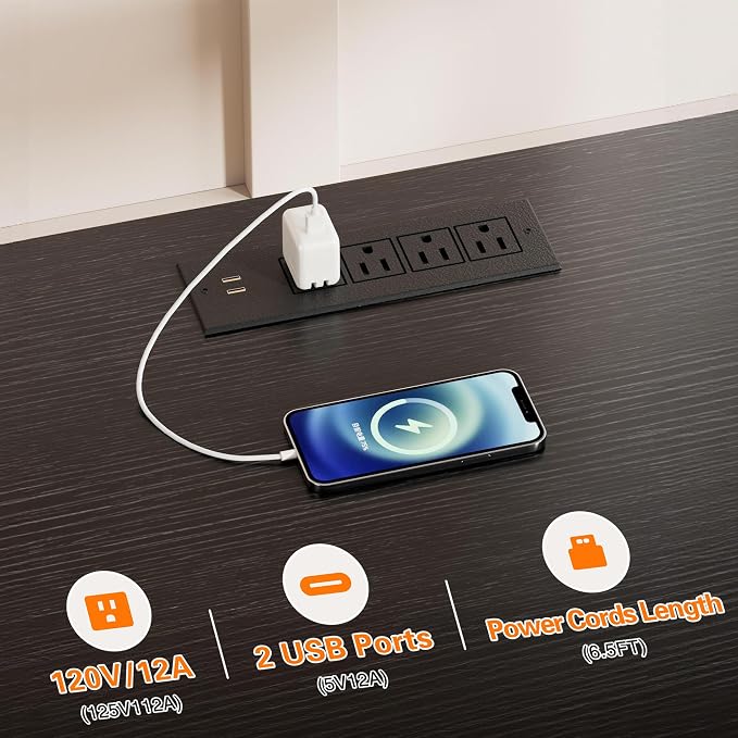 VECELO TV Stand with Power Outlets - Image 8