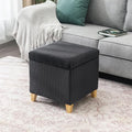 Adeco Faux Fur Storage Ottoman Cube, Upholstered Small Bench by Adeco