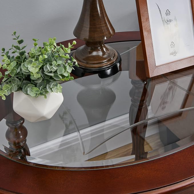 PADMA HOUSE Traditional Solid Wood Oval End Table - Image 7