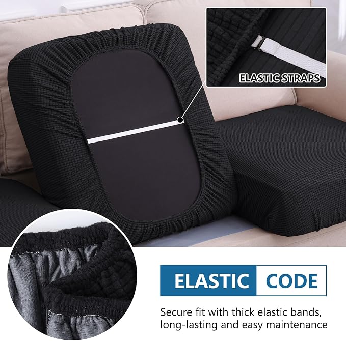 hyha Waterproof Sectional Couch Covers, Non Slip Sofa Couch Cushion Covers L - Image 4