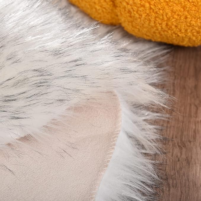 Goolela Sheepskin Area Rug 9x12 Fluffy Fuzzy Furry Rug - Image 5