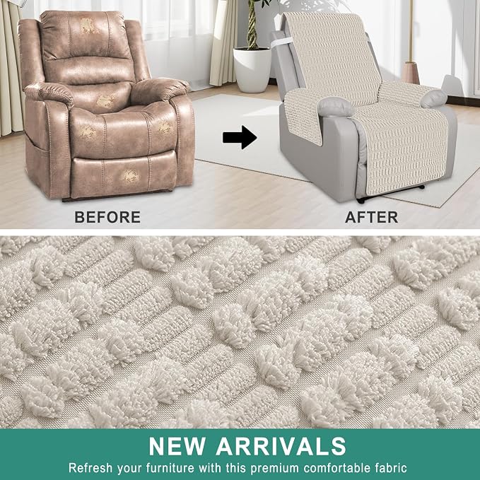 Foxdecor Recliner Chair Covers, Recliner Cover Non-Slip Chair Covers, Washable - Image 4
