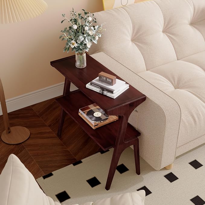 Set of 2 Solid Wood End Table, 2-Tier Side Table - Image 4