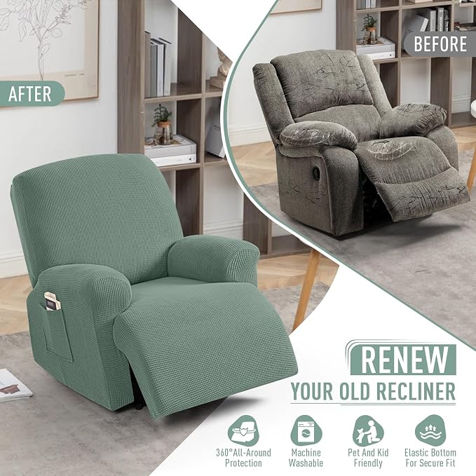 TAOCOCO Recliner Cover 4-Pieces, Recliner Stretch Sofa Slipcover, Recliner - Image 4