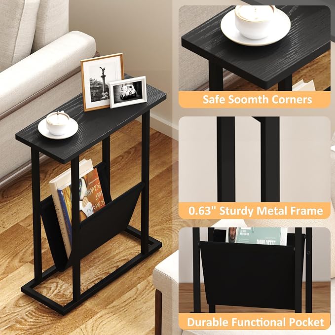 Yusong Narrow Side Table for Small Spaces, Small End Table - Image 5