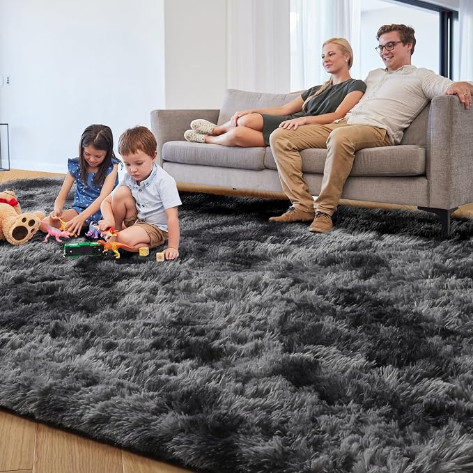PAGISOFE Abstract Shaggy Area Rug 4' x 6' Plush Furry Rugs - Image 3