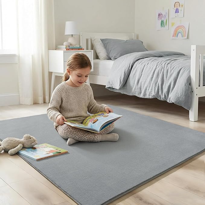 Amearea 6x6 Square Area Rugs for Bedroom Living Room, Modern Grey Thickened - Image 4