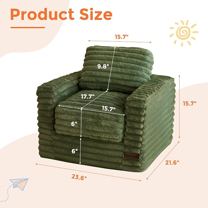 MAXYOYO Kids Bean Bag Chair, Comfy Faux Fur Bean Bag Sofa - Image 2