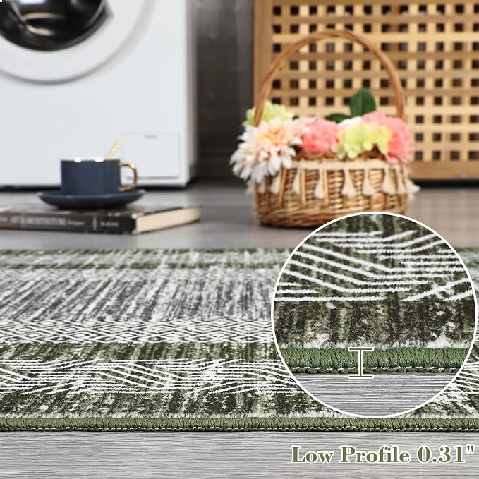 GarveeHome Modern Geometric Area Rug 2x3 Distressed Bordered Washable Non Slip - Image 6