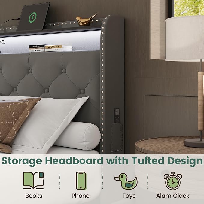 LARMACE Queen LED Bed Frame - Image 8
