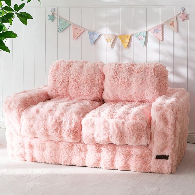 MAXYOYO Extra Wide Kids Bean Bag Chair, Comfy Bubble Fabric Bean Bag Sofa by MAXYOYO
