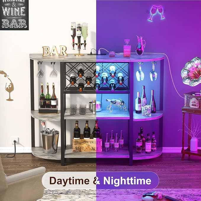 Unikito 4-Tier Metal Coffee Bar Cabinet - Image 8