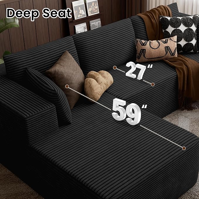 106" Cloud Sectional Boneless Couches - Image 5