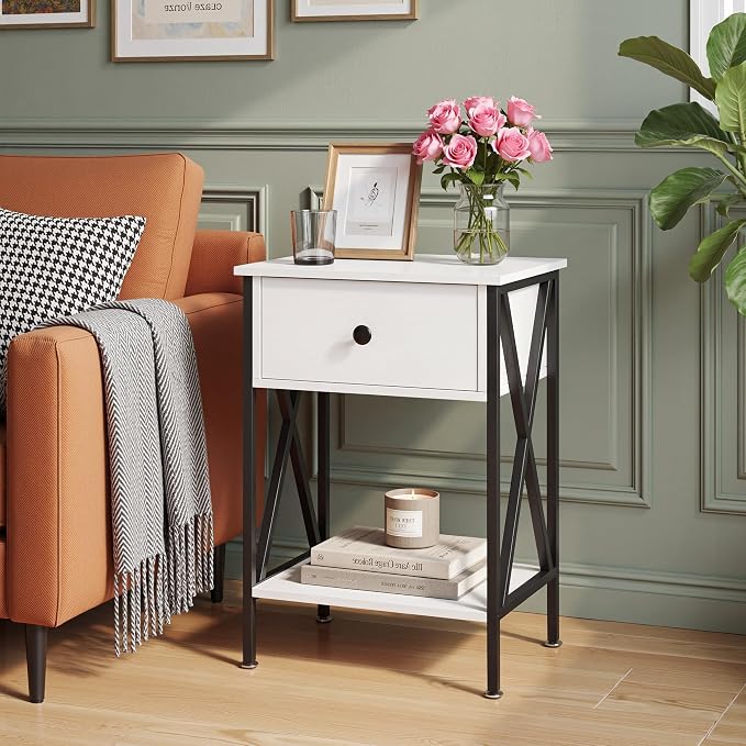 VECELO Nightstands Set of 2, Modern Bedside End Tables, Night Stands - Image 9