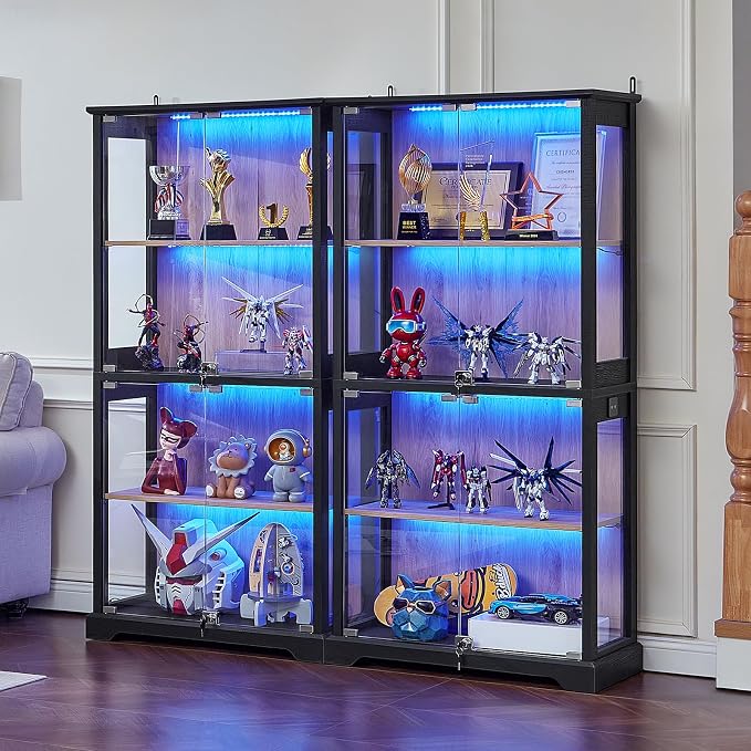 LELELINKY Farmhouse Display Cabinet Set of 2 - Image 2