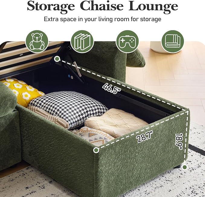 VINGLI Convertible Sofa Bed Couches - Image 4