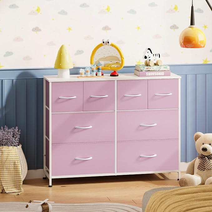 WLIVE Dresser for Bedroom with 8 Drawers, Wide Fabric Dresser for Storage and - Image 2