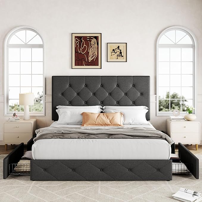 Allewie Upholstered Full Size Platform Bed Frame - Image 3