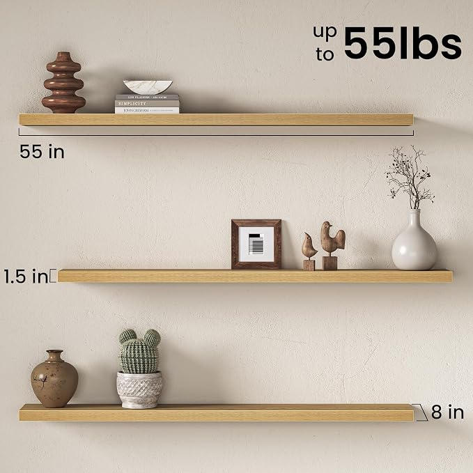 Fun Memories 55Inch Long Floating Shelves, 8 Inch Deep Shelves - Image 3
