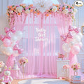 20ft x 15ft Pink Tulle Backdrop Curtain by Suppromo