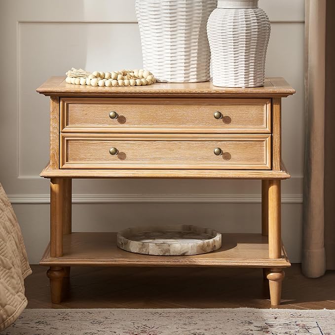 HULALA HOME Farmhouse Nightstand by HULALAHOME
