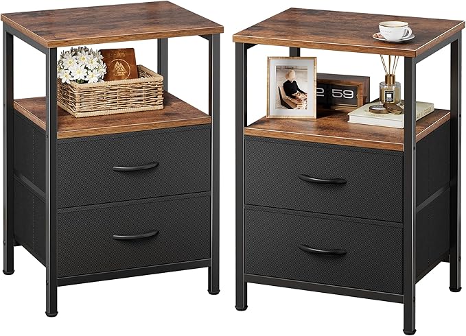 Huuger Night Stand Set of 2, Nightstand by Huuger