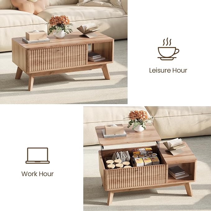 Wood Lift Top Coffee Table - Image 5