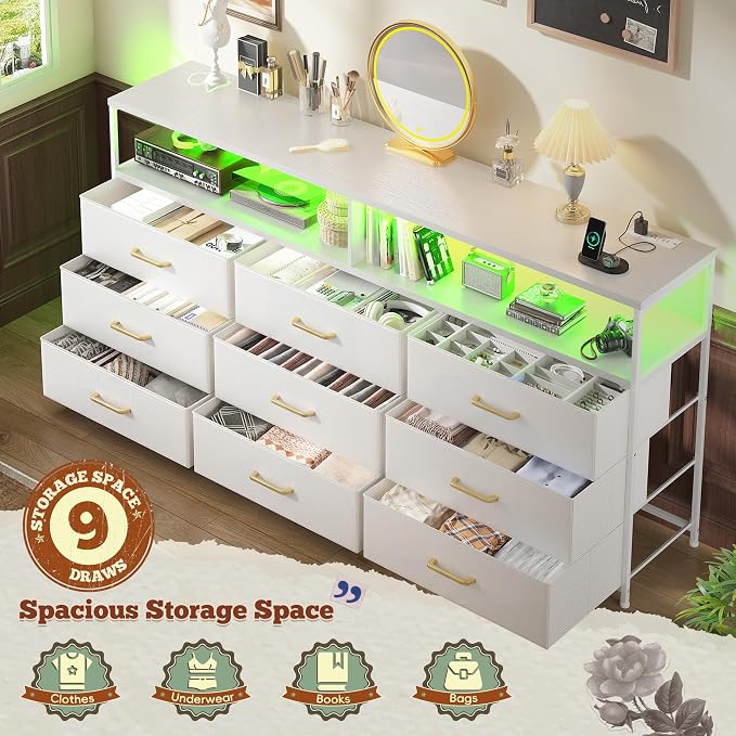 Romorgniz 55" W White Dresser for Bedroom - Image 4