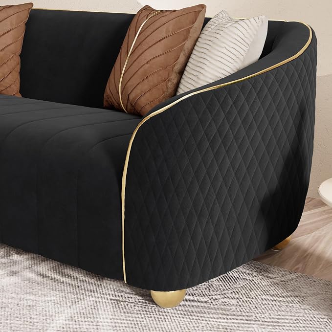 3-Piece Luxury Velvet Sofa Set for Living Room, Elegant Design Couch Set - Image 8