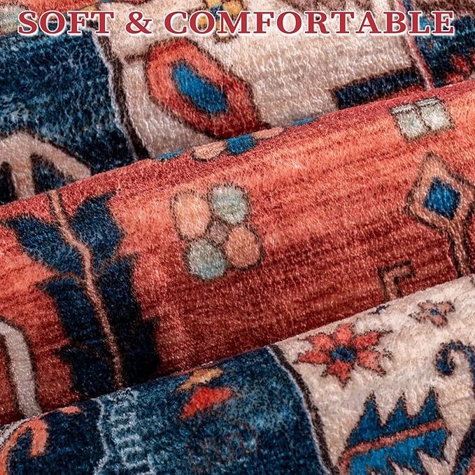 SERISSA 2x4 Boho Rugs for Entryway, Washable Non-Slip Kitchen Runner Rug - Image 6