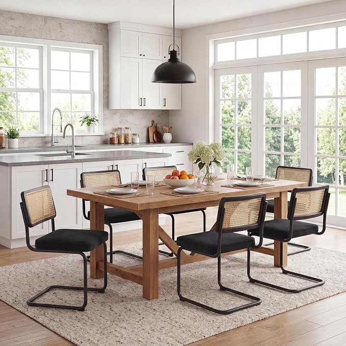 Zesthouse Natural Rattan Dining Chairs Set of 2, Modern Dining Room Chairs - Image 5