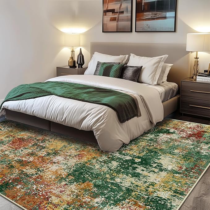 Washable Area Rugs 6'x9' Non-Slip Modern Abstract Soft - Image 2
