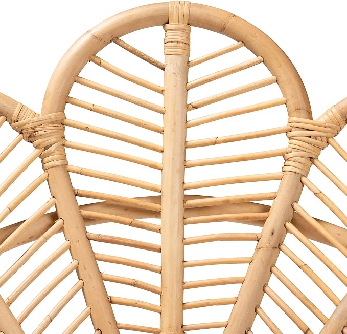 bali & pari Garan Modern Bohemian Natural Rattan and Black Metal Accent Chair - Image 7