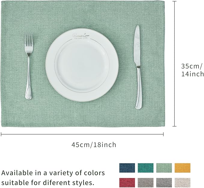 BALCONY & FALCON Placemats Set of 4 Faux Linen Cloth Place Mats Washable - Image 5