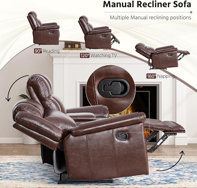 ANJ Premium Genuine Manual Reclining Sofa Set - Image 4