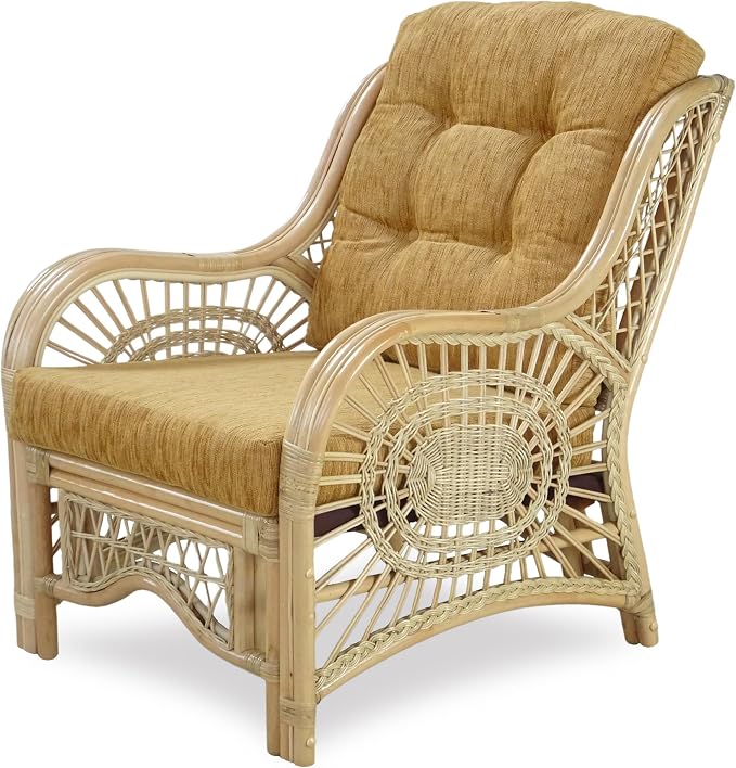 Malibu Lounge Living Accent Armchair Natural Rattan Wicker Handmade Design - Image 5