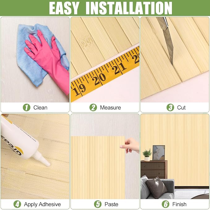 Bamboo Wall Panel for Interior Wall Decor, Renewable Pole Wrap Wainscoting Roll - Image 5