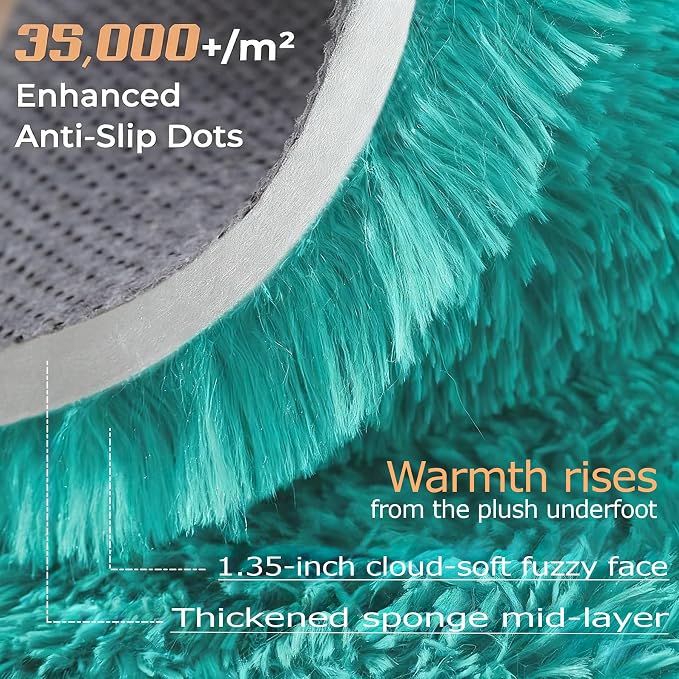 6x9 Area Rug for Living Room: Fluffy Shag Soft Washable Rugs Large Fuzzy Plush - Image 4