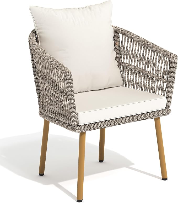 YITAHOME Outdoor Dining Single Sofa Chair, Indoor-Outdoor Wicker Bistro Chairs - Image 8