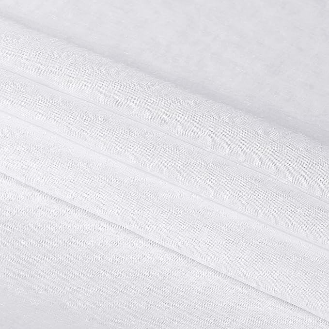 DWCN White Sheer Curtains 96 inch Length 2 Panels Set, Elegant Rod Pocket Solid - Image 6