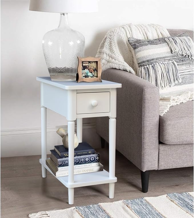 IC INTERNATIONAL CONCEPTS Solid Wood Narrow Side Table in White - Image 2