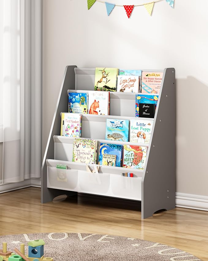 SEIRIONE Sturdy Kids Bookshelf, 4-Tier Book Shelf by SEIRIONE