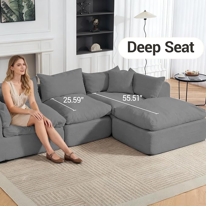 Modular Cloud Couch Sectional, Boneless Sofa - Image 5