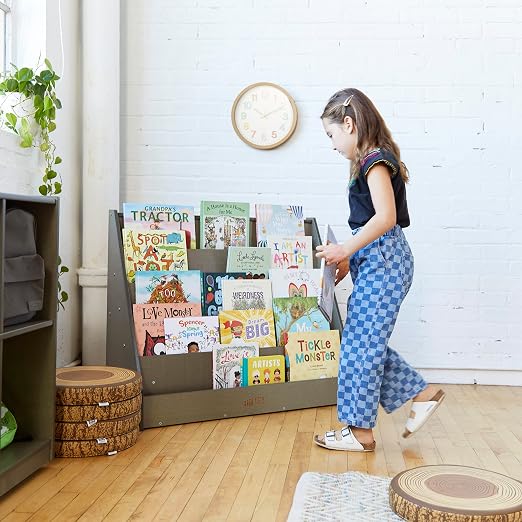 ECR4Kids Single-Sided Wooden Book Storage and Display, Montessori Furniture - Image 9